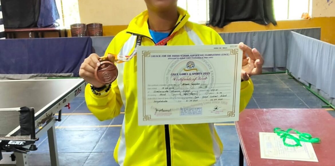 3rd POSITION IN NATIONAL LEVEL UNDER-14 CISCE TABLE TENNIS COMPETITION